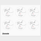 Modern Wedding Minimal Thank You Cute Heart Gifts Runder Aufkleber (Blatt)