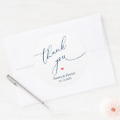 Modern Wedding Minimal Thank You Cute Heart Gifts Runder Aufkleber (Umschlag)