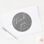 Modern Wedding Minimal Thank You Cute Heart Gifts Runder Aufkleber (Umschlag)