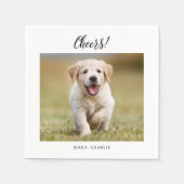 Modern Wedding mit Niedlich Hunde Foto Spaß Serviette (Vorderseite)