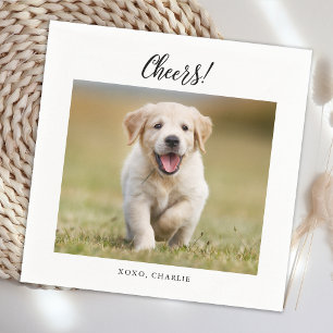 Modern Wedding mit Niedlich Hunde Foto Spaß Serviette