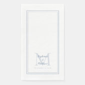 Modern Wedding Monogram Names & Date Dusty Blue Serviette (Vorderseite)