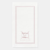 Modern Wedding Monogram Names Date Dusty Rose Pink Serviette (Vorderseite)