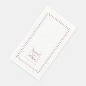 Modern Wedding Monogram Names Date Dusty Rose Pink Serviette (Ecke)