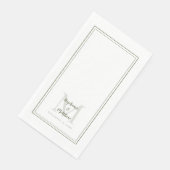 Modern Wedding Monogram Names & Date Olive Green Serviette (Ecke)