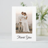 Modern Wedding Monogram Vielen Dank 4 Foto Collage Dankeskarte (Stehend Vorderseite)