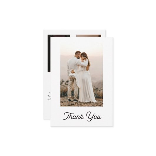 Modern Wedding Monogram Vielen Dank 4 Foto Collage Dankeskarte (Vorderseite/Rückseite Beispiel)