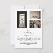 Modern Wedding Monogram Vielen Dank 4 Foto Collage Dankeskarte (Rückseite)