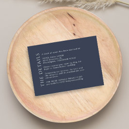 Modern Wedding Navy Blue Enclosure Card Begleitkarte