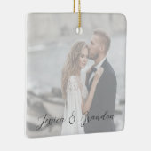 Modern Wedding Newlyweds Script Foto Overlay Keramikornament (Rechts)