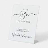Modern Wedding Personalized Guest Book Sockelschild (Vorderseite)