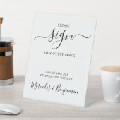 Modern Wedding Personalized Guest Book Sockelschild (In SItu)