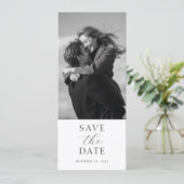 Modern Wedding Photo Save the Date with QR Code (Stehend Vorderseite)