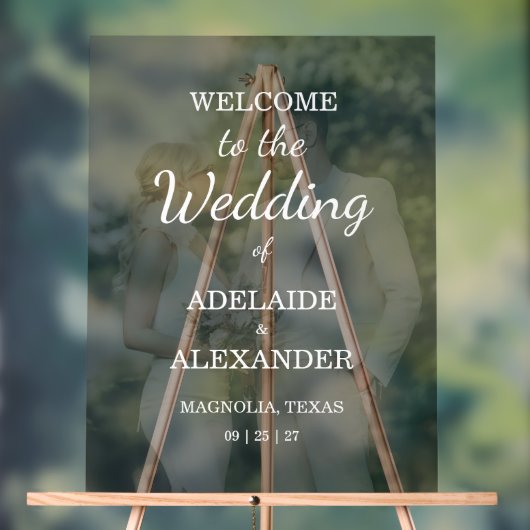 Modern Wedding Photo Wedding Acrylschild (Neutral)