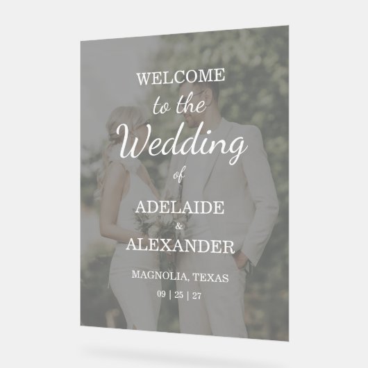 Modern Wedding Photo Wedding Acrylschild (Winkel)