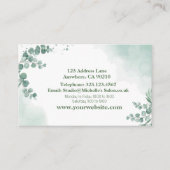 Modern Wedding Planner Bride Veil Green Visitenkarte (Rückseite)