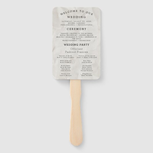 Modern Wedding Program Fans with Photo Fächer (Rückseite)