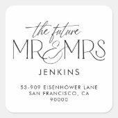 Modern Wedding Quadratischer Aufkleber (Vorderseite)