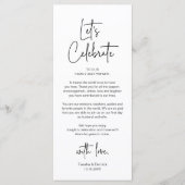 Modern Wedding Reception Dinner Thank You Card Programm (Vorderseite)