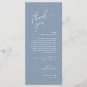 Modern Wedding Reception Dinner Thank You Card Programm (Vorderseite)