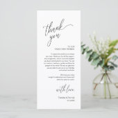 Modern Wedding Reception Dinner Thank You Card Programm (Stehend Vorderseite)
