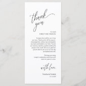 Modern Wedding Reception Dinner Thank You Card Programm (Vorderseite)