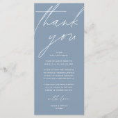 Modern Wedding Reception Dinner Thank You Card Programm (Vorderseite)