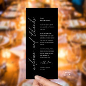 Modern Wedding Reception Dinner Thank You Card Programm
