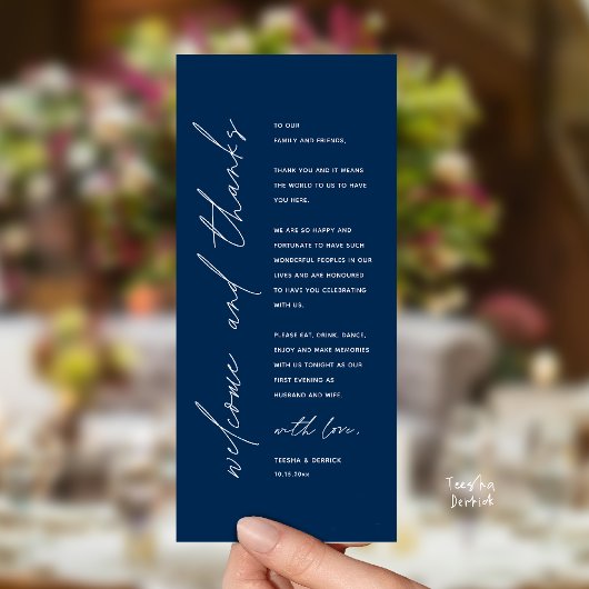 Modern Wedding Reception Dinner Thank You Card Programm