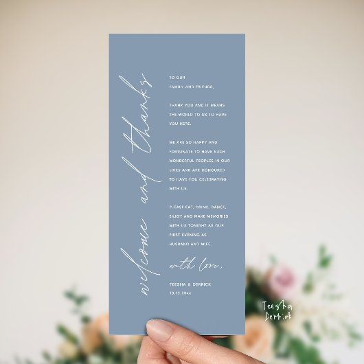 Modern Wedding Reception Dinner Thank You Card Programm