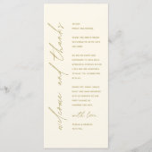 Modern Wedding Reception Dinner Thank You Card Programm (Vorderseite)