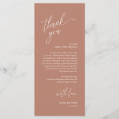 Modern Wedding Reception Dinner Thank You Card Programm (Vorderseite)