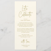 Modern Wedding Reception Dinner Thank You Card Programm (Vorderseite)