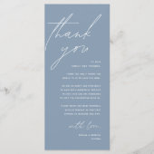 Modern Wedding Reception Dinner Thank You Card Programm (Vorderseite)