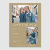 Modern Wedding Rett Date Gold Foto Rett Date Magneteinladung (Vorderseite)