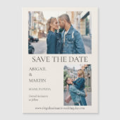 Modern Wedding Rett Date Tan 2 Foto Save the Date Magneteinladung (Vorderseite)