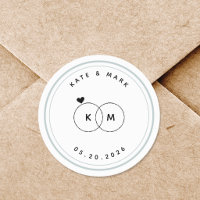 Modern Wedding Rings Monogram Save the Date