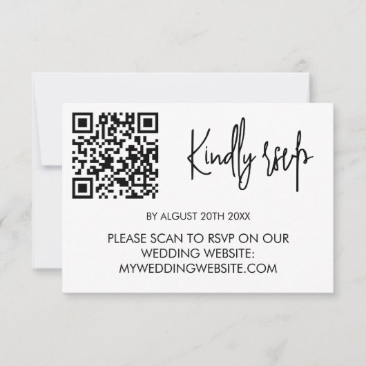 Modern Wedding RSVP Card with QR Code Karte (Vorderseite)