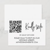 Modern Wedding RSVP Card with QR Code Karte (Vorne/Hinten)