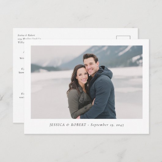 Modern Wedding RSVP Deadline Reminder Postkarte (Vorne/Hinten)