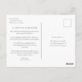 Modern Wedding RSVP Deadline Reminder Postkarte (Rückseite)