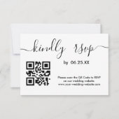 Modern Wedding RSVP Online Website With QR Code Karte (Vorderseite)