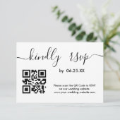 Modern Wedding RSVP Online Website With QR Code Karte (Stehend Vorderseite)
