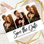 Modern Wedding Save The Date 3 Photo Collage Postkarte<br><div class="desc">Modern Wedding Save The Date 3 Photo Collage Postcard</div>