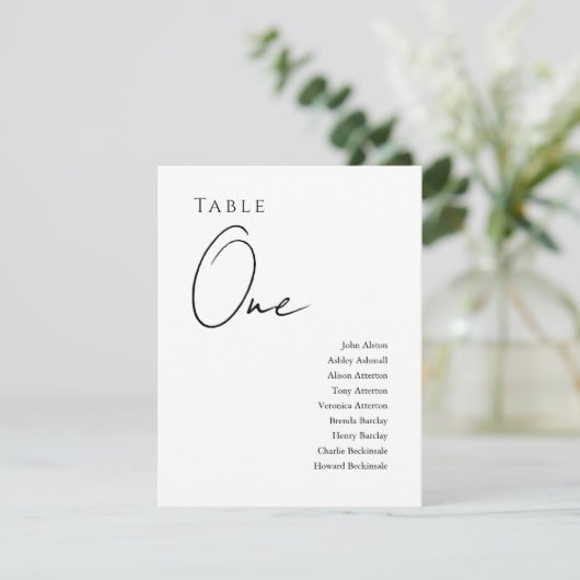 Modern Wedding Seating Chart, Minimalist Card  Einladung (Stehend Vorderseite)