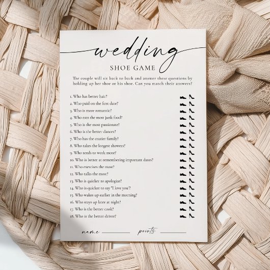 Modern Wedding Shoe Game Einladung