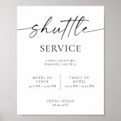Modern Wedding Shuttle Service Sign Poster (Vorne)
