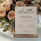 Modern Wedding Shuttle Service Sign Poster