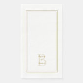 Modern Wedding Simple Monogram Names Initial Gold Serviette (Vorderseite)
