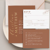 Modern Wedding Terracotta Details Eintrittskarte Begleitkarte